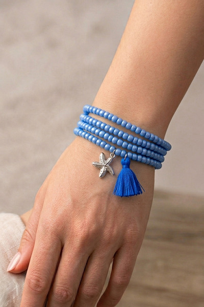 PETEK AKSESUAR Multiple Bead Tassel Sea Star Bracelet