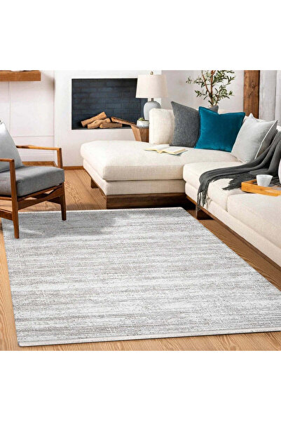 halinet Halı.Net Gray Modern Washable Non-Slip Living Room Carpet Cr-Galyon-1...