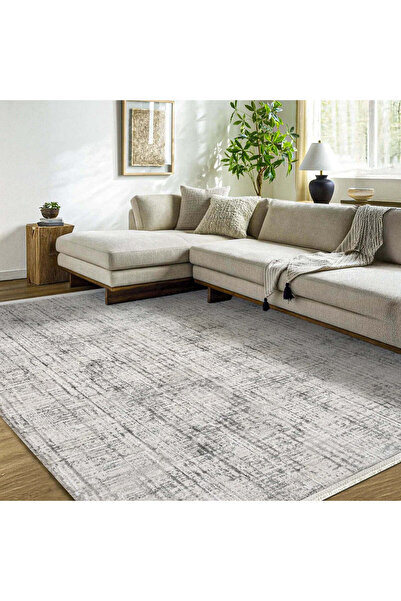 halinet سجادة غرفة المعيشة القابلة للغسل من Halı.Net Anthracite Vintage Lxs-D...
