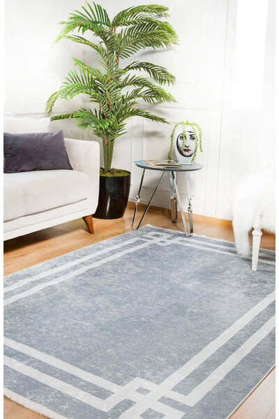halinet Halı.Net White Modern Washable Non-Slip Living Room Carpet Haln-Hln594