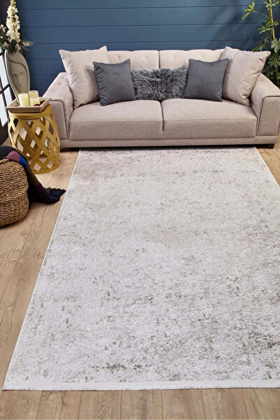 halinet Halı.Net Gray Modern Washable Non-Slip Living Room Carpet Haln-Hln1736