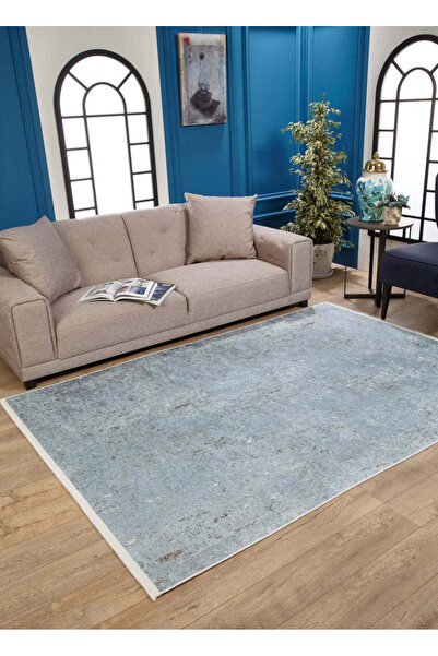 halinet Halı.Net Blue Modern Washable Non-Slip Living Room Carpet Haln-Hln1819