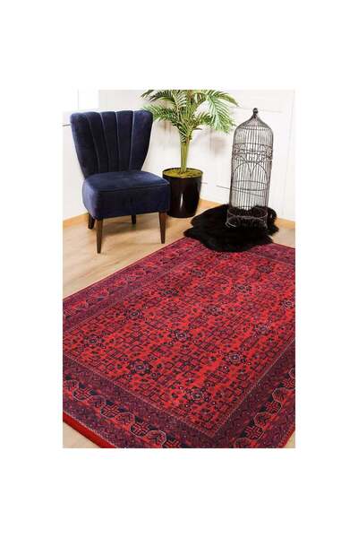 halinet Halı.Net Red Classic Washable Non-Slip Living Room Carpet Haln-Hln036