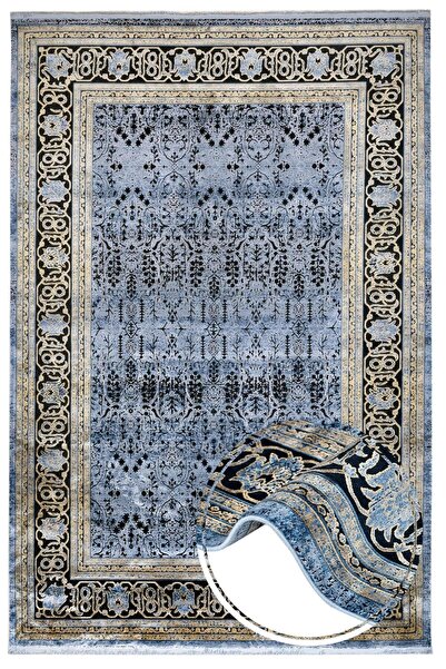 halinet Halı.Net Gray Vintage Antique Washable Non-Slip Living Room Carpet Ar...
