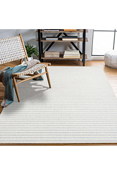 halinet Halı.Net White Modern Washable Non-Slip Living Room Carpet Cr-Almira-...