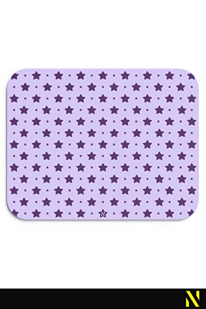 nilizma Mor Yıldız Desenli Ergonomik Mouse Pad Kaymaz Taban Ev ve Ofis Kullan...