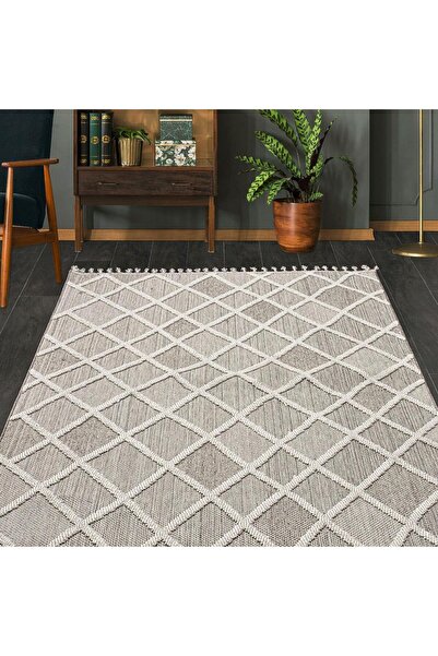 halinet Halı.Net White Modern Washable Non-Slip Living Room Carpet Cr-Nepal-9...