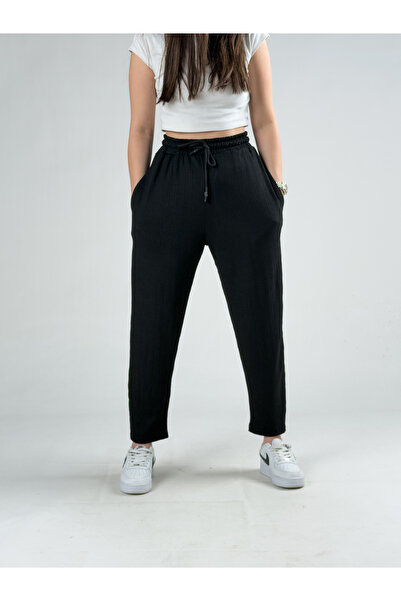 COCOPELLI Pantaloni baguette negri pentru femei Bürümcük COC3185