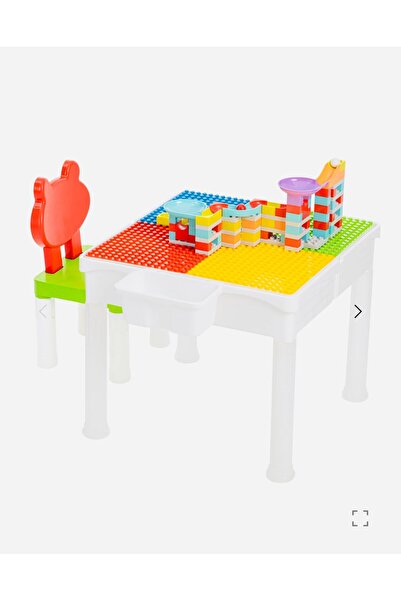 Online Legomm uyumlu Çalışma Ve Oyun Masası 81 Parça Bloklu