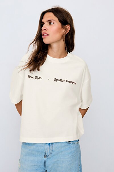 Bershka Kısa kollu baskılı tişört