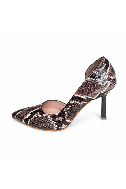 Luxe Heel Ayağınıza Değer Katan Adımlar Yılan Desenli Sivri Burun İnce Topukl...