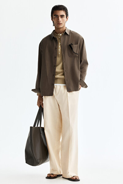 H&M Keten Karışımlı Pantolon Loose Fit