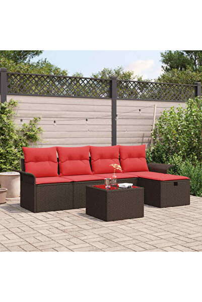 vidaxl Set de canapele pentru gradina cu perna 6 pcs Rattan poli