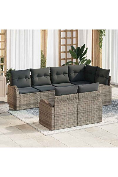 vidaxl Set de canapele pentru gradina Gri poliratan