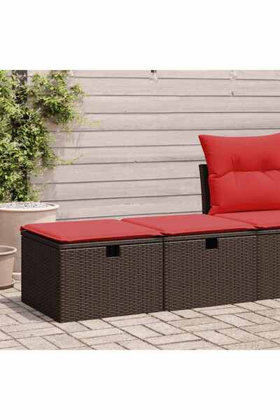 vidaxl Set canapele de gradina, 2 piese, cu perne, maro poliratan maro