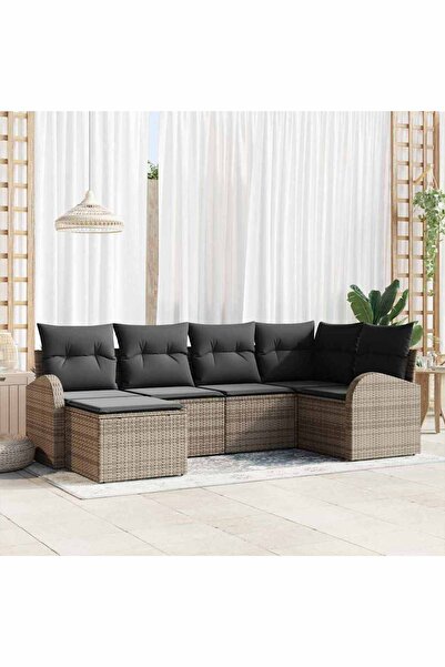 vidaxl Set de canapele pentru gradina 6 pcs Gri poliratan