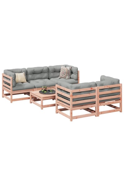 vidaxl Set canapele gradina, 6 piese, lemn masiv brad douglas