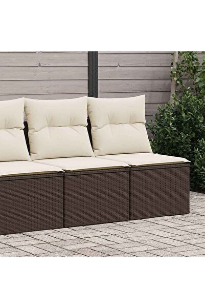 vidaxl Set canapele de gradina, 2 piese, cu perne, maro poliratan maro