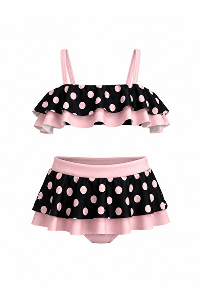 İYİBU Girl's Ruffled Bikini Set – Patterned 2-Piece Children's Swimsuit |   S...