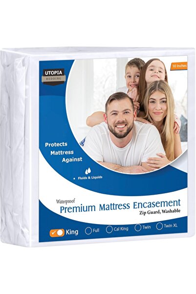 Utopia Bedding Waterproof Mattress Cover, 120 GSM, Breathable, Zippered, King...