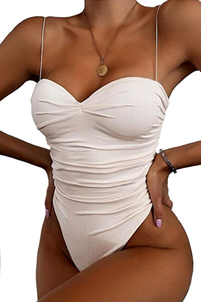VeeShop One-piece swimsuit, ruched, push-up cups and high waist
