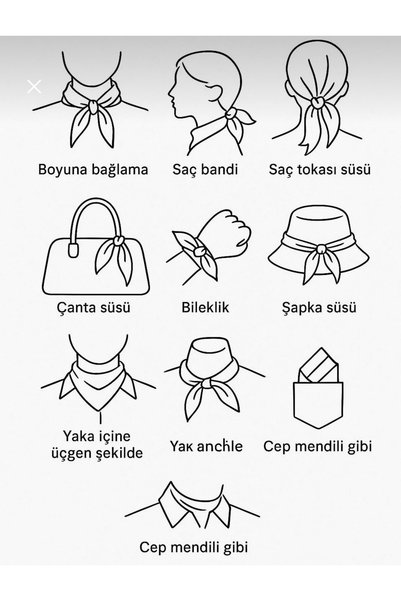 IŞIKTAŞ COLLECTİON Eye Model Pattern Bandana Scarf 50*50 cm