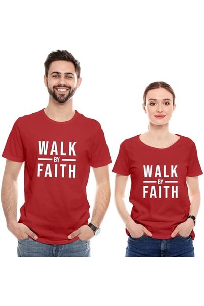 not تي شيرت مطبوع للجنسين (Walk By Faith) |   تي شيرت برقبة مستديرة وقصة عادية