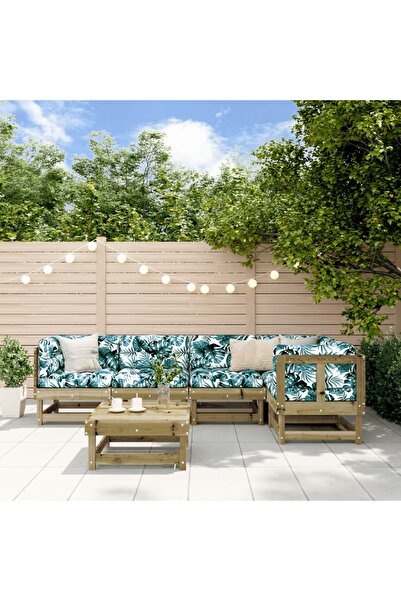 vidaxl Garden furniture set, 6 pieces, treated pine wood