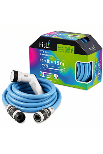 Fitt Ikon Blue Uzayan Bahçe Sulama Hortumu Tabancalı 15 Metre