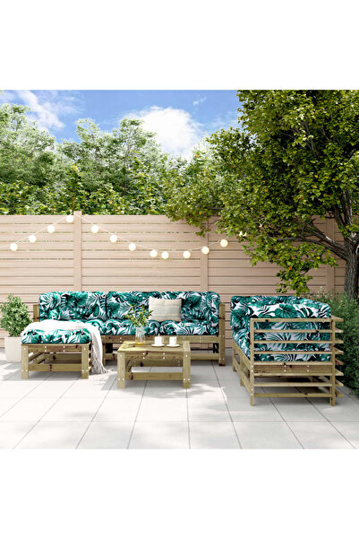 vidaxl Garden furniture set, 7 pieces, treated pine wood