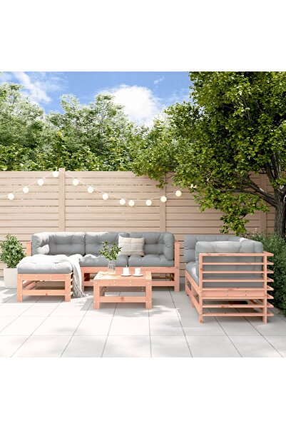 vidaxl Set mobilier de gradina, 7 piese, lemn masiv douglas
