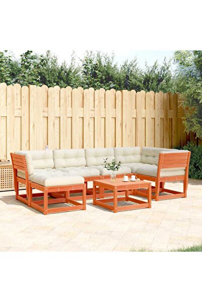 vidaxl Set mobilier de gradina cu perne, 6 piese, lemn masiv de pin