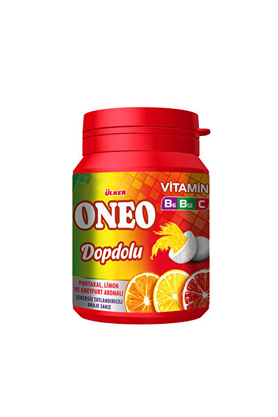 Ülker ONEO Dopdolu Vitamin Sakız - Portakal, Limon ve Greyfurt Aromalı - 48 g...