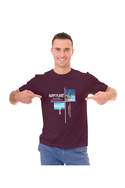 not Unisex Printed Design T-Shirt (Happy Planet)| For Couple | Round Neck Regular Fit T-shirt