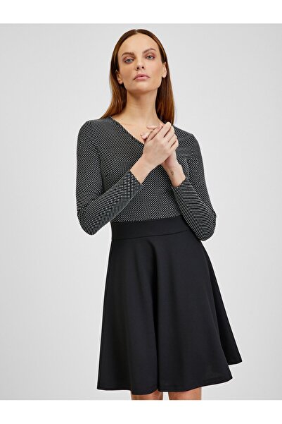 ORSAY Rochie neagră de damă cu model