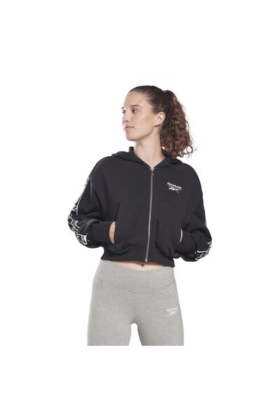 Reebok Jachetă de damă Tape Pack cu fermoar integral, mărimea M