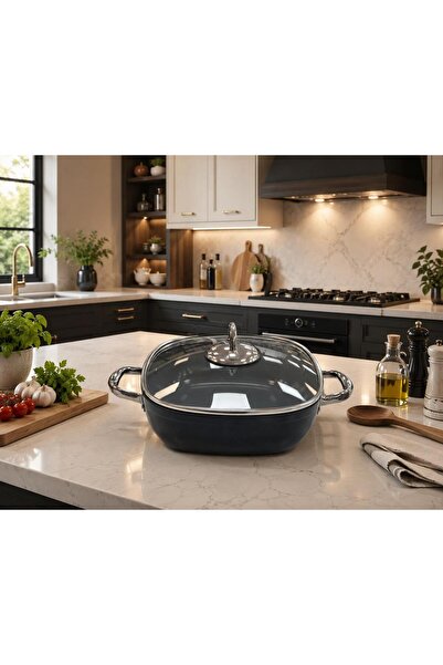 Schafer Gastronomie Master Seramik 28 Cm Basık Tencere TKEBT Siyah