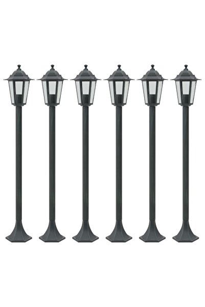 vidaxl Stalp iluminare gradina 6 buc. E27 110 cm aluminiu verde inchis