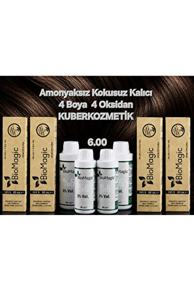 BIOMAGIC 6.00 Koyu Kumral Organik İçerikli Amonyaksız Kalıcı Kokusuz Saç Boya...