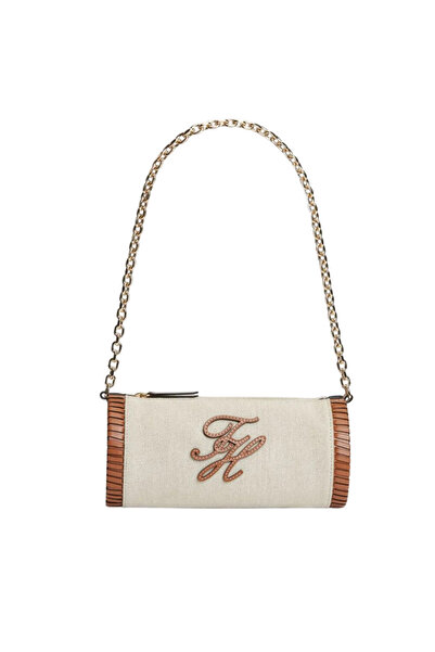 Tommy Hilfiger Γυναικεία Λινή Τσάντα Μπεζ AW0AW18635-0F4