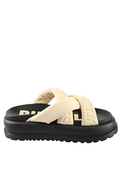 Buffalo Γυναικείες Palma Cross Παντόφλες Μπεζ BUF1602278-CREAM/BLACK