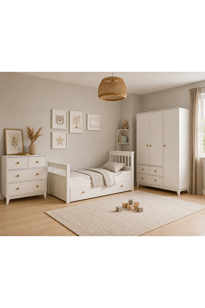 Koza %100 MDF Bonnie Yavrulu Bebek&Çocuk Odası ( 3 Kapılı Dolap & 4 Çekmeceli...