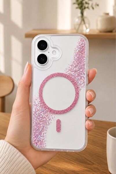 3GEN CASE iPhone 17 Uyumlu Glitter Kristal Simli Wireless Kablosuz Şarj Deste...