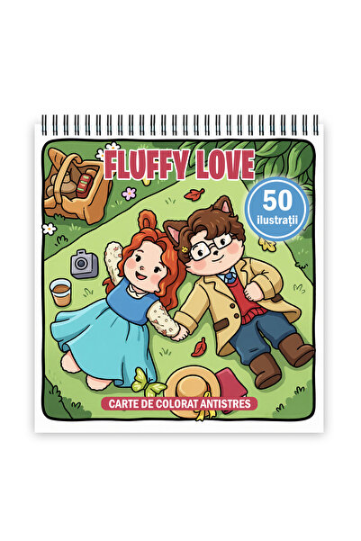 Legendary Gifts Carte de colorat, 50 de ilustratii Fluffy Love, 106 pagini, F...