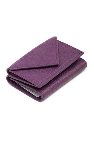 Tergan Portofel de damă din piele naturală violet - S1CB00005823-C48