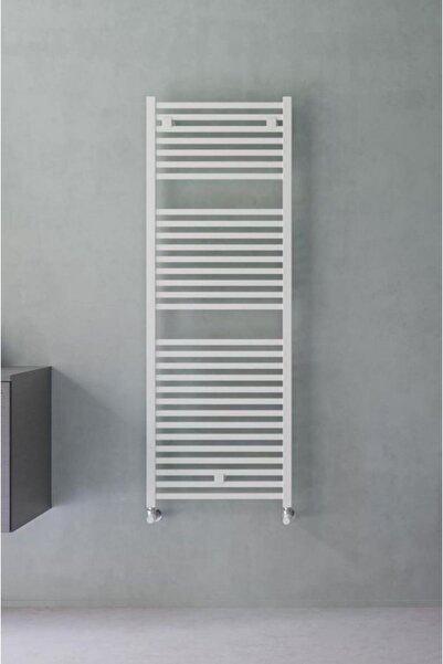 Lazzarini Towel rail bathroom radiator, white, steel, straight, Lazzarini, To...