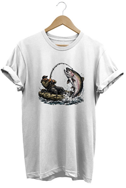 remonz Tricou sportiv cu imprimeu cu pești și undițe de pescuit, pentru campi...