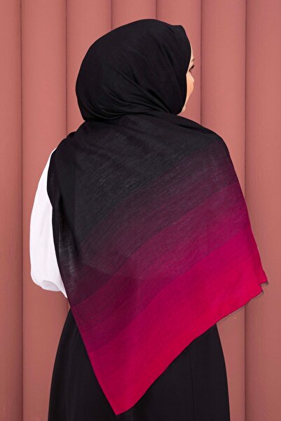 EBRUTESETTÜR Color Transitioning Modern Shawl Series Black - Fuchsia