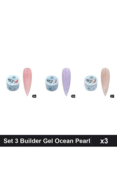 Makeup Set 3 Builder Gel Ocean Pearl Dream 15g, Nuante 06 07 08, Constructie ...