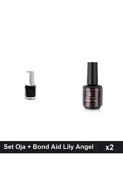 Makeup Set 2 Oja Semipermanentă Lily Angel Neagră 5ml + Bond Aid FSM 15ml